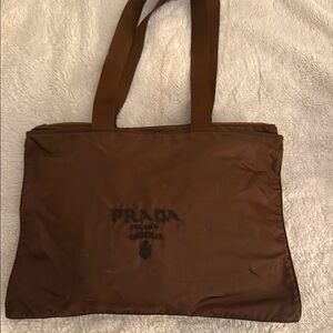 Prada nylon tote bag with beaded logo